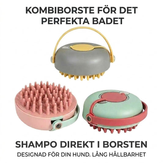 Badborste för Hund med Schampobehållare