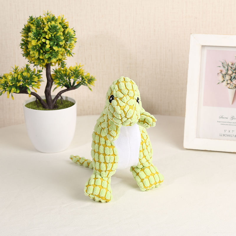 Hundleksak dinosaurie med pip i majsfiber – grön