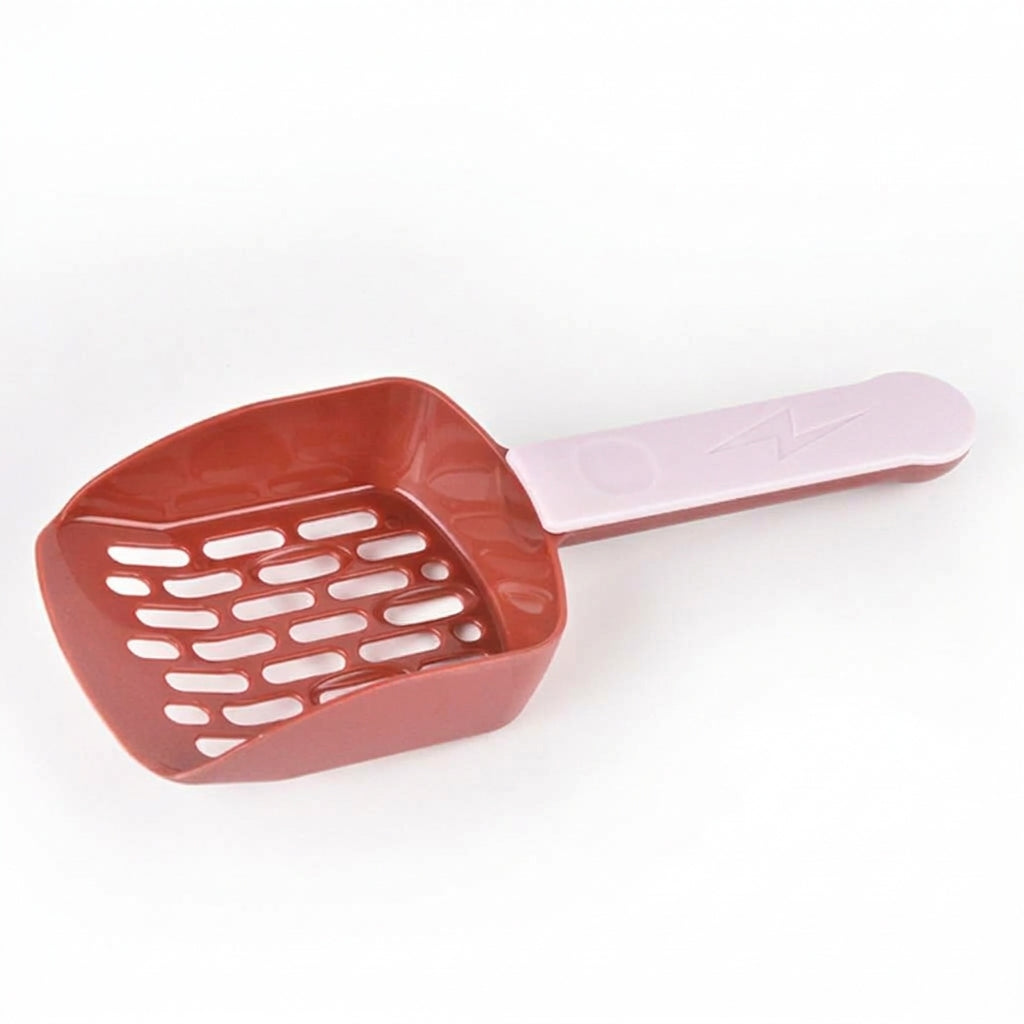 Kattspade i röd och ljuslila – djup sandskopa för kattlåda, 25 cm